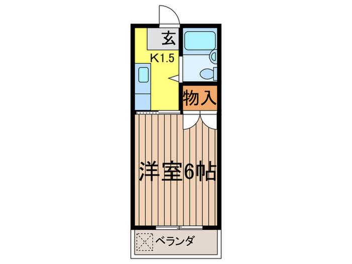 DWELLかわぐち(1K/2階)の間取り写真
