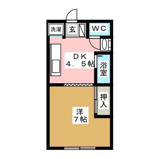 ハイツ高宮(1DK/1階)の間取り写真