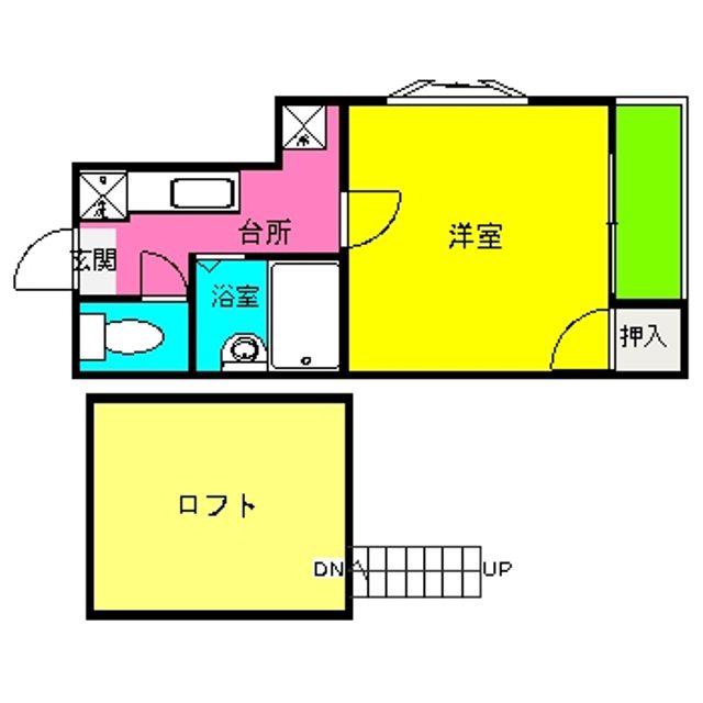 プチファミーユ(1K/2階)の間取り写真