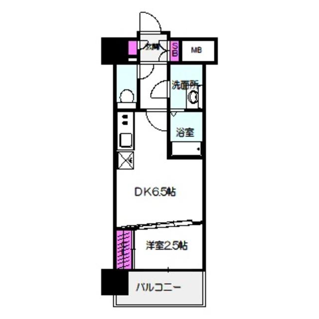 コンフォリア・リヴ京橋(1DK/7階)の間取り写真