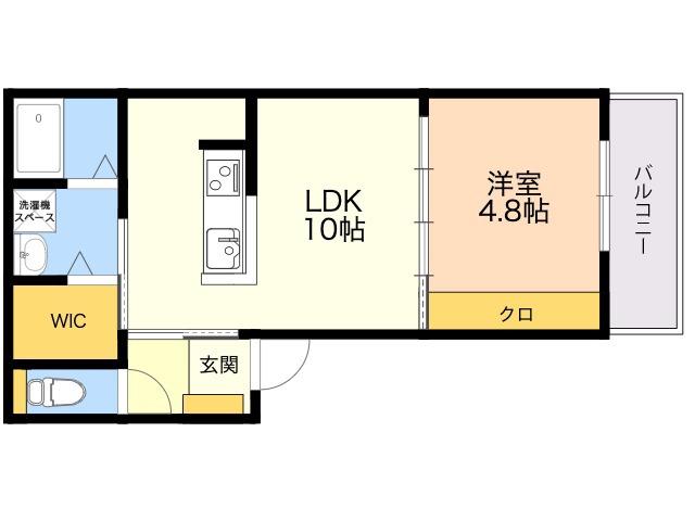 IPコート(1LDK/1階)の間取り写真