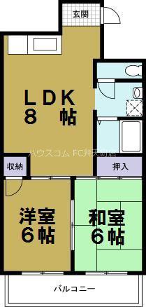 サンハイム星場(2LDK/7階)の間取り写真
