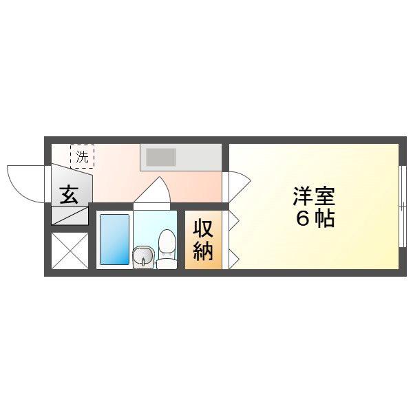 ロイヤルマンション(1K/2階)の間取り写真
