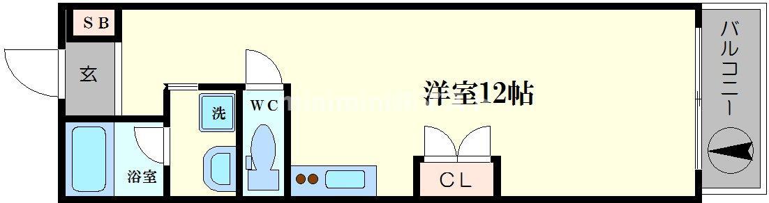 ライフデザイン江戸堀(1K/2階)の間取り写真