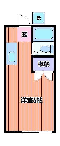 坂本荘(ワンルーム/2階)の間取り写真