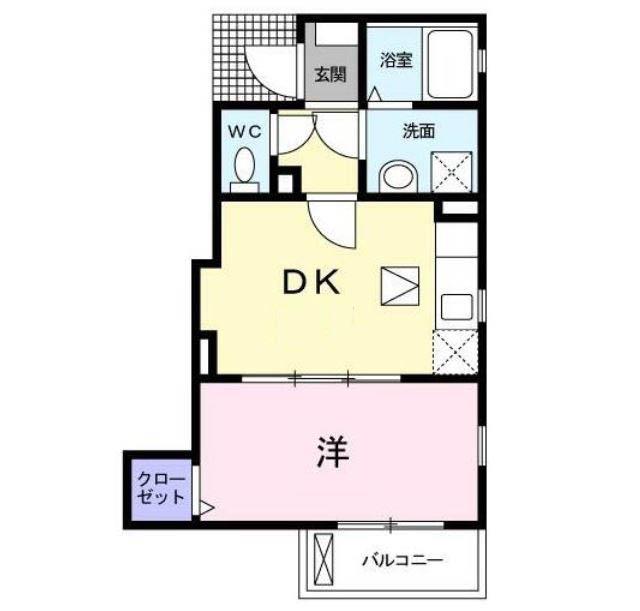 カーザベルデ(1DK/1階)の間取り写真