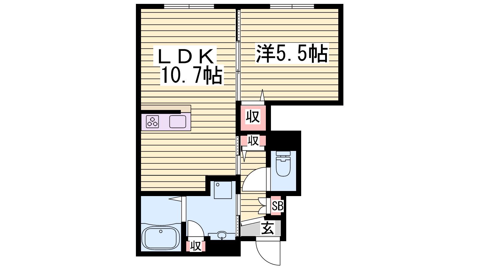 メゾン・ラ・ソルピアB(1LDK/1階)の間取り写真