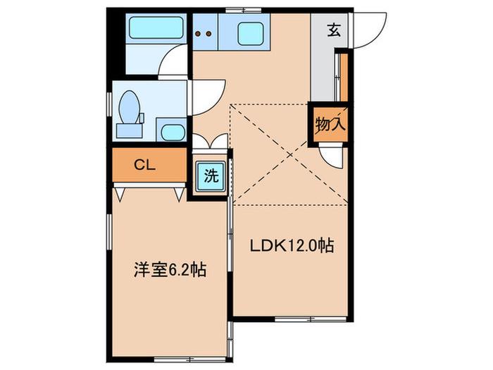 エフ・ステージ学芸大学(1LDK/2階)の間取り写真