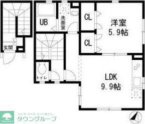 GREEN SOUFFLER(1LDK/2階)の間取り写真