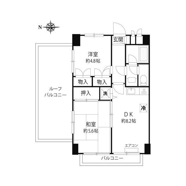 グリーンウッド大蔵(2DK/5階)の間取り写真