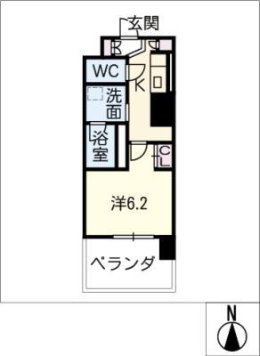 ジョイフル岐阜駅 カーサ・イースト(1K/18階)の間取り写真