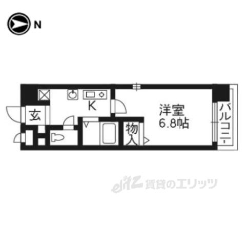 SHICATA SIX BLDG(1K/8階)の間取り写真