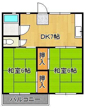 オアシス大谷(2DK/3階)の間取り写真