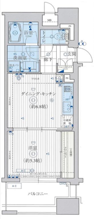 KAISEI江戸堀(1DK/3階)の間取り写真