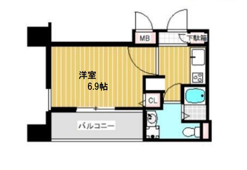プレサンス天満ステーションフロント(1K/12階)の間取り写真