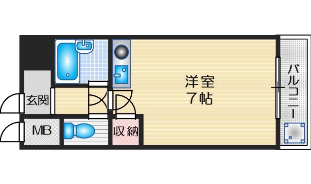 メープル・ツチモトII(ワンルーム/3階)の間取り写真