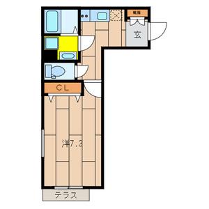 MAISON DE LIBRE(1K/1階)の間取り写真