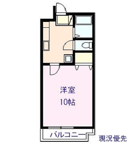 スコラハウスS(1K/1階)の間取り写真