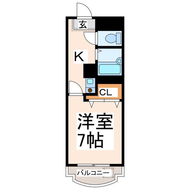 プロムナード京町台(1K/6階)の間取り写真
