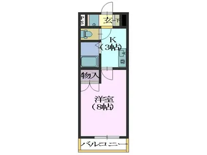 フェリークジュール(1K/5階)の間取り写真