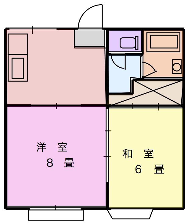 グリーンコーポ(2DK/2階)の間取り写真