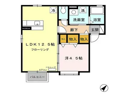 メゾン・ド・マリアージュL棟(1LDK/1階)の間取り写真