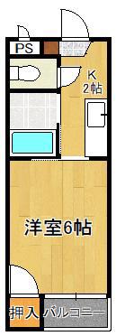 シャトレ天神(1K/3階)の間取り写真