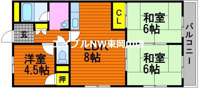 シティハイツ清水(3LDK/3階)の間取り写真