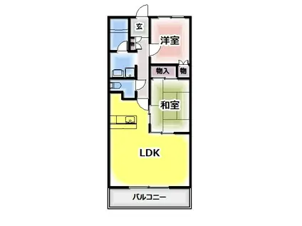 シンフォニーレジデンス藤沢台(2LDK/2階)の間取り写真