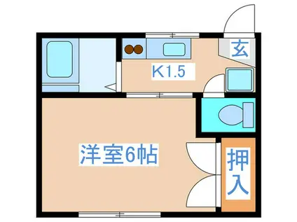 第1グリーンハイツ(1K/1階)の間取り写真