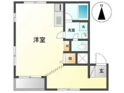 リベルタ本郷(ワンルーム/2階)の間取り写真