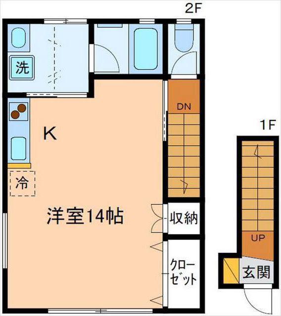 JEUNESSE(ワンルーム/2階)の間取り写真