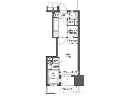 アクタス博多Vタワー(1K/11階)の間取り写真