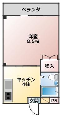 コリーヌ志津川(1K/3階)の間取り写真