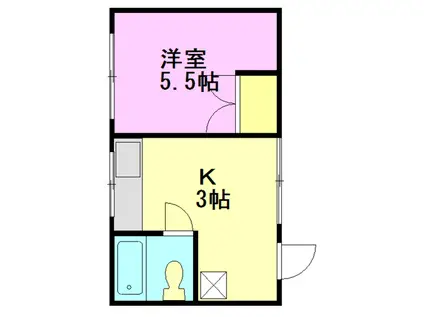 篠原ハイツ(1K/1階)の間取り写真