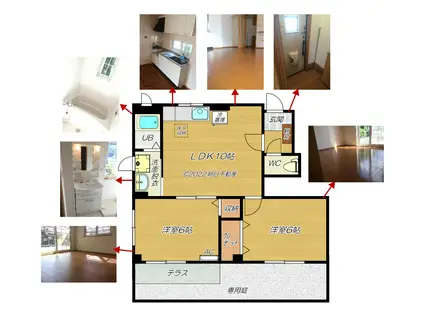 サンファミールII棟(2LDK/1階)の間取り写真