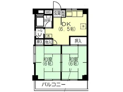 第3泰友マンション(2DK/2階)の間取り写真