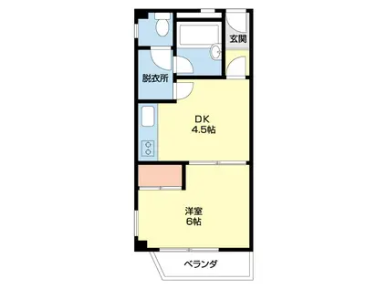 シャンティイ和歌浦(1DK/2階)の間取り写真