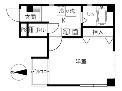セゾン芳斉(1K/3階)の間取り写真