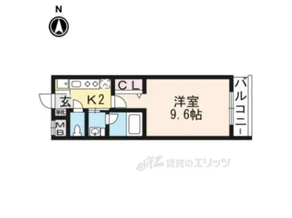 ARTISTA 円町ドゥーエ(1K/1階)の間取り写真