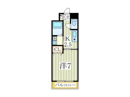宇田川柏ビル(1K/5階)の間取り写真