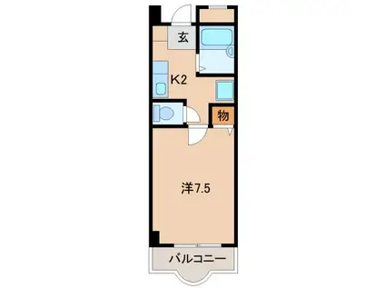 グランメール三葛(1K/4階)の間取り写真