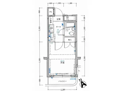 ダイアパレス福島宮下町(1K/6階)の間取り写真