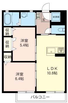 ハイツ リアン(2LDK/1階)の間取り写真