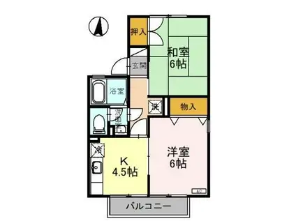 セジュールUESAWA A棟(2DK/1階)の間取り写真