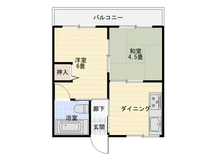首藤住建アパートB(2DK/2階)の間取り写真