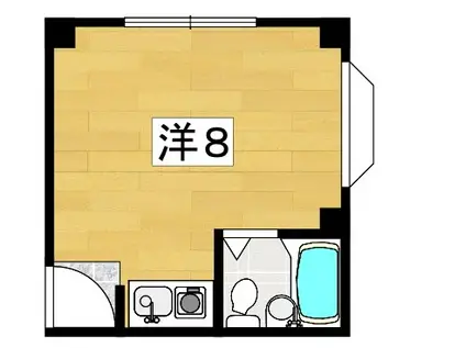 ディース香里323(ワンルーム/2階)の間取り写真