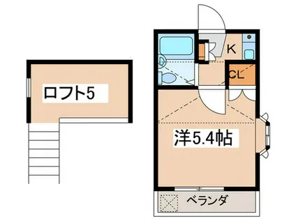 スリージェ桜ヶ丘II(1K/2階)の間取り写真