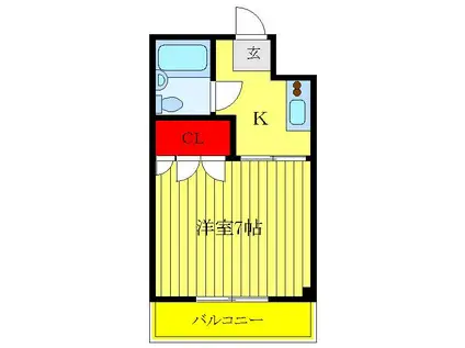 島田マンション(1K/2階)の間取り写真