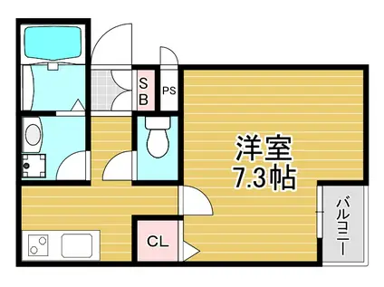 ハウスアイ千舟(1K/1階)の間取り写真